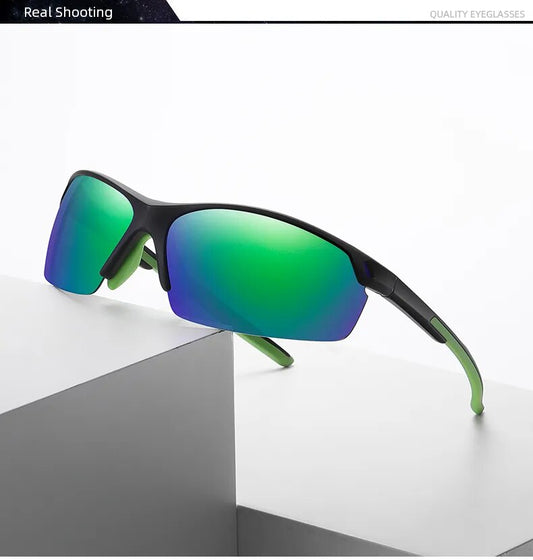 Polarized Sports Sunglasses: Stylish UV400 Anti-glare Eyewear with Vintage Design and Box