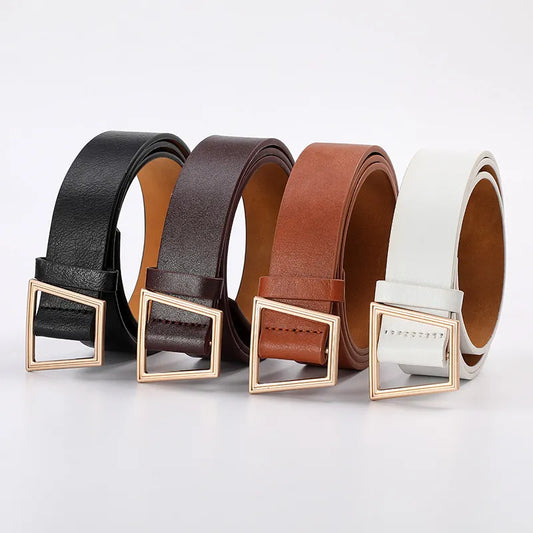 Fashion PU Leather Belt Casual and Versatile for Jeans and Dresses Designer High Quality Adjustable Girdle