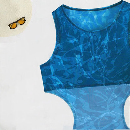3 Piece Tie Dye Bikini Set Sexy Swimsuit for Women Fashionable Gradient Beachwear