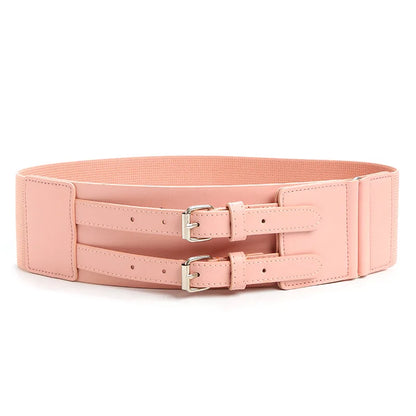 Wide Elastic Corset Belt Stylish PU Leather for Women Dresses Comfortable and Versatile Waist Accessory
