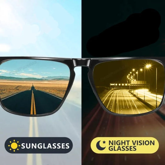 Photochromic Polarized Sunglasses for Day and Night Vision Driving